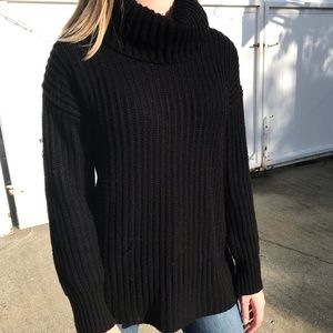 Black chunky turtle neck sweater